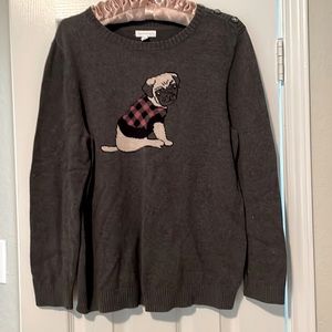 Long sleeve Pug sweater size XL